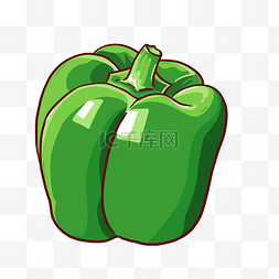 青色绿色图片_蔬菜青椒绿色卡通植物