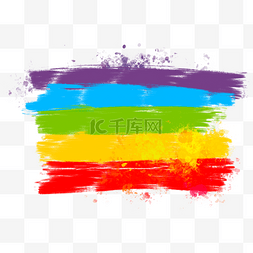 五色彩线图片_抽象彩虹颜料五色笔刷