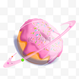 粉色甜甜圈食物星球