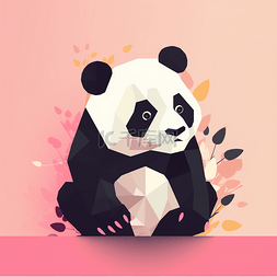扁平可爱卡通熊猫动物元素