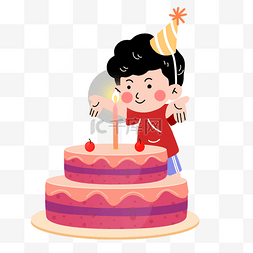 生日蛋糕扁平图片_生日快乐祝福