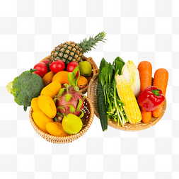 蔬菜组合图片_新鲜绿色蔬菜果蔬芒果大蒜黄瓜白