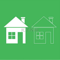 房地产轮廓图片_房屋图标插图白色房屋图标插图白