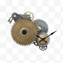齿轮钟表时钟钟表机械金属运作