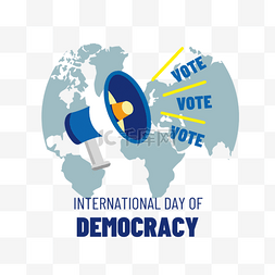 蓝色喇叭投票国际民主日