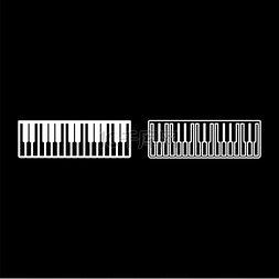 Pianino 音乐键象牙色合成器图标白