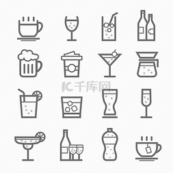 矢量实达eps图片_饮料标志线图标上白色背景矢量图