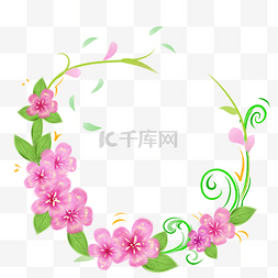 植物花卉花环图片_花草花卉花环边框