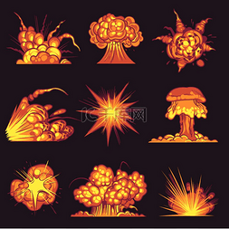 炸弹爆炸图片_卡通爆炸爆炸炸药的烟雾效应引起