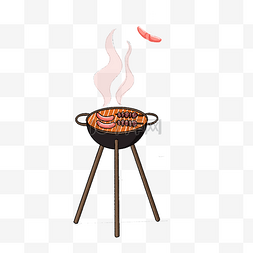 烧烤剪贴画烤香肠的炉子