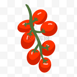 红色水果蔬菜图片_卡通水果蔬菜红色圣女果