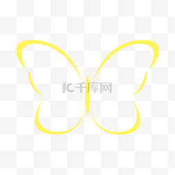 黄色彩色线稿蝴蝶
