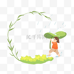 清明清明节雨水节气边框