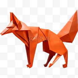 折纸风格动物图片_日式折纸立体风格狐狸