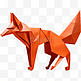 日式折纸立体风格狐狸