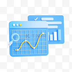 折线纹路图片_蓝色3D立体C4D银行金融理财数据分