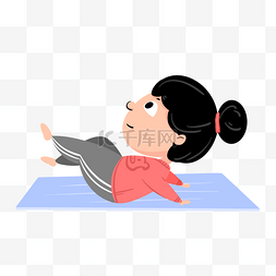 瑜伽复古运动女孩美漫卡通人物