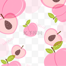 粉色水果边框图片_美味粉色桃子水果边框