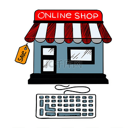 标签服务图片_在线互联网或商务网店销售图标的