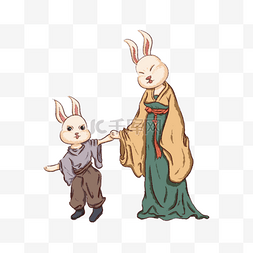 母子兔子图片_兔年兔子