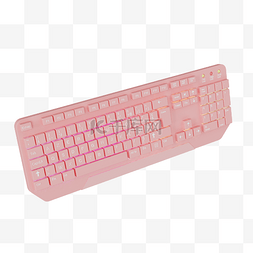 机械键盘图片_3D粉色发光键盘