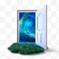 绿色太空元素图片_3d宇宙创意之门