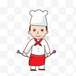 卡通可爱厨师男孩