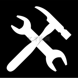 金属锤图片_扳手和锤子图标。