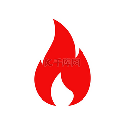 火矢量图片_火焰隔离矢量图标红色火焰燃烧的