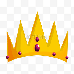 紫色宝石尖角卡通金色皇冠