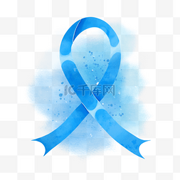 前列腺宣传月蓝色丝带水彩