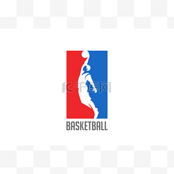 篮球运动员剪影标志