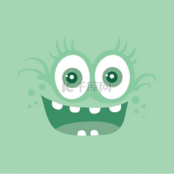 有趣的微笑怪物微笑细菌角色滑稽