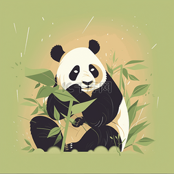 卡通扁平熊猫动物素材
