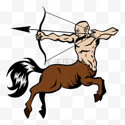 马和人插画图片_半人马希腊神话波普风格