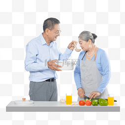 夫妻健康图片_家庭和谐夫妇喂对方喝汤