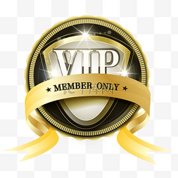 vip标签图片_金色会员勋章标签