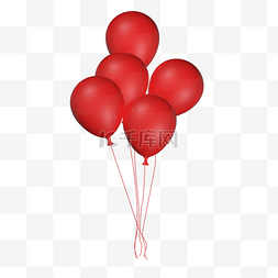 氛围气球图片_3d仿真红色气球