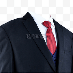 胸像摄影图黑西装白衬衫红领带