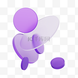 紫色几何立体图片_3DC4D立体紫色毛玻璃