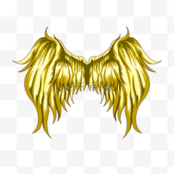 金色翅膀png图片_闪亮闪耀的金色的翅膀