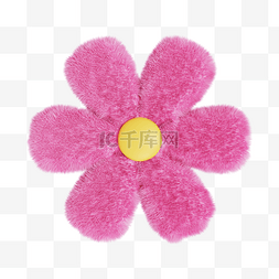 粉色小花图片_3DC4D立体毛绒花草花朵