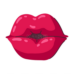 卡通涂鸦装饰图片_情人节快乐插图的嘴唇。