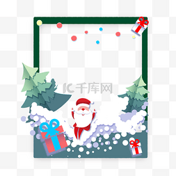 圣诞相框设计素材图片_圣诞节宝丽来绿色相框