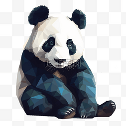 手绘插画风免抠元素熊猫