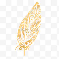 抽象细密纹理金色镂空羽毛