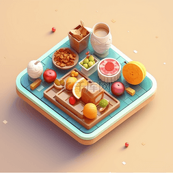 创意汉堡图片_甜美食物3d立体创意