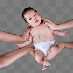 亲子照素材图片_新生儿婴儿满月照三胎宝宝