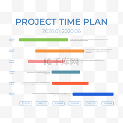 项目时间表商务简约彩色图表