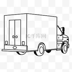 卡车集装箱货车图片_货车后面背面卡车剪贴画黑白